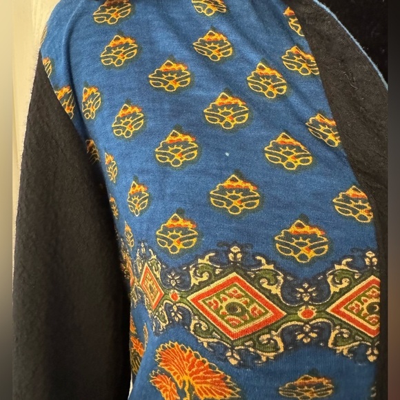 Parsley And Sage Tunic Top Sz S Button Front Black Multi Floral Print Artsy Boho - Picture 5 of 8